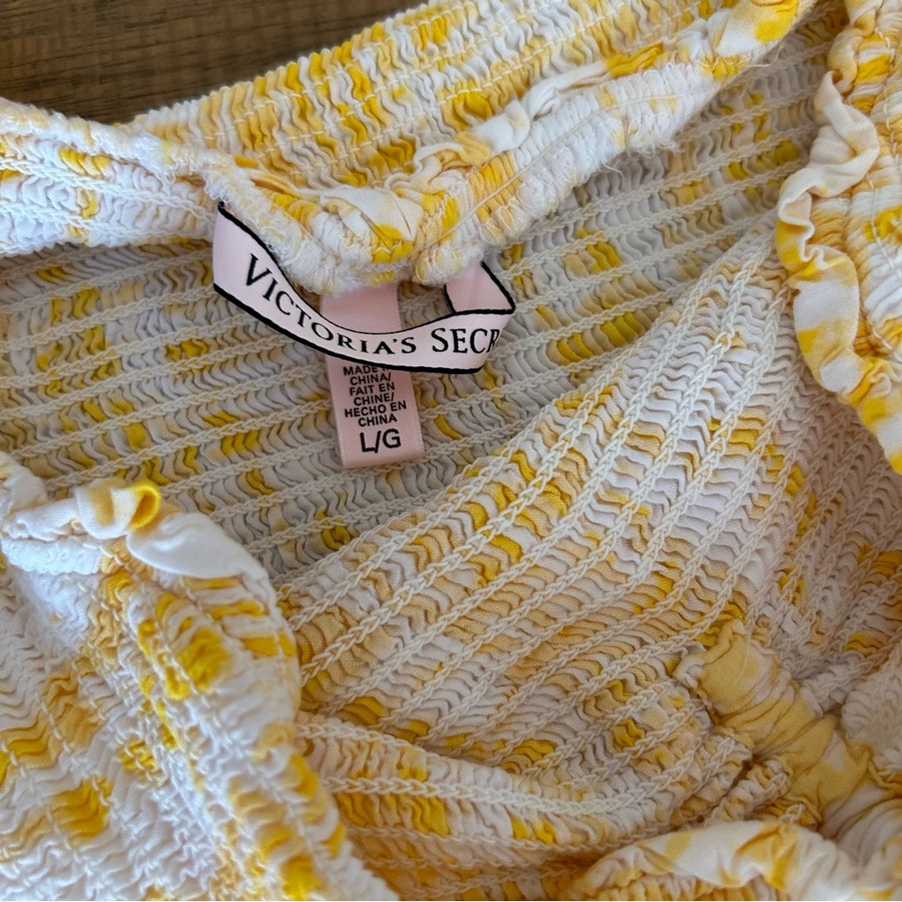 Victoria's Secret Yellow & White Strapless Romper - Picture 3 of 6